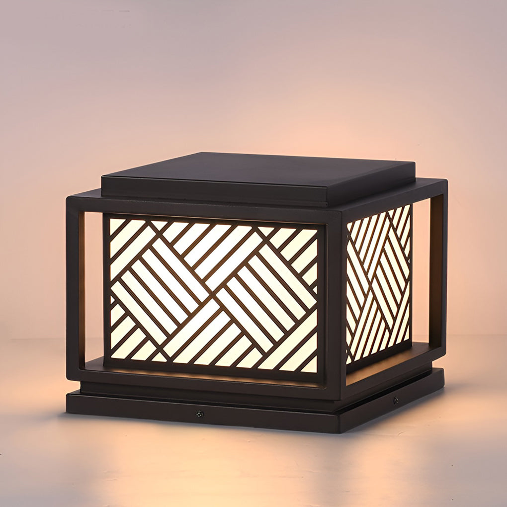 Modern Square Solar Post Cap Light — Galvanized Steel & Acrylic, 10W LED, Waterproof, Outdoor Pillars