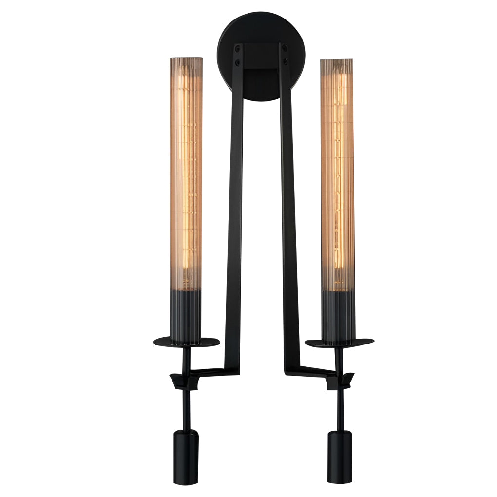 Postmodern Crystal Plug-in Wall Sconce — E14, Black or Bronze, 1-Light or 2-Light