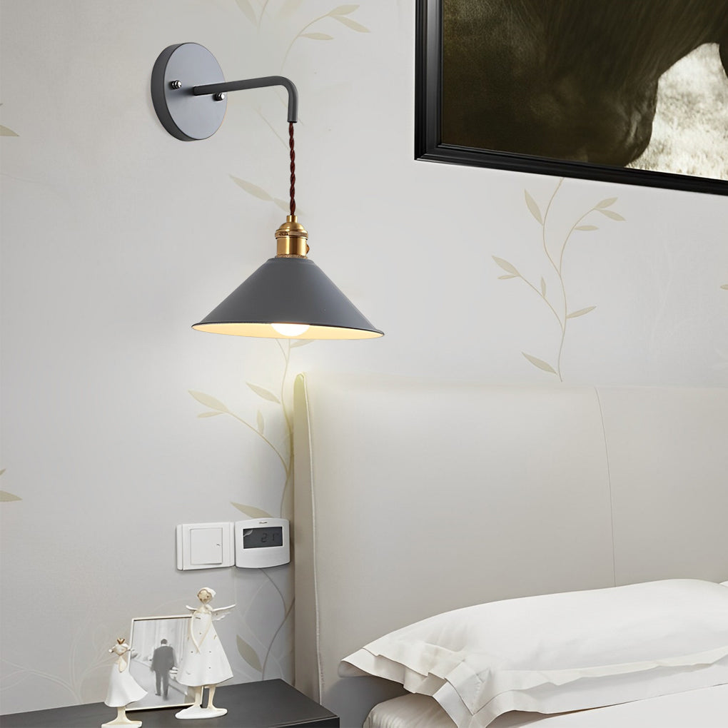 Funnel-Shaped Diffused Wall Sconce — Painted Metal, 1-Light LED, 9" Diameter