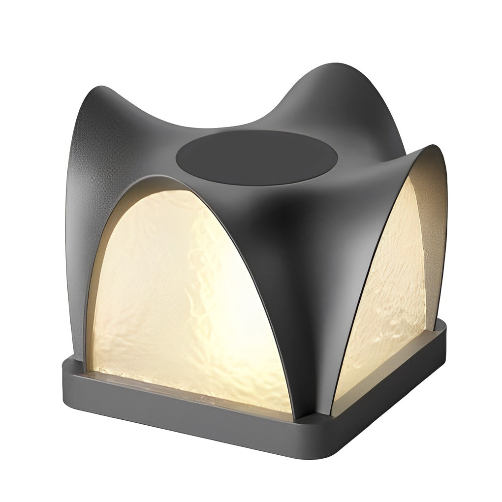 Modern Black Solar Post Cap Light — ABS & Acrylic, LED, IP65 Weatherproof, 3000K Warm White