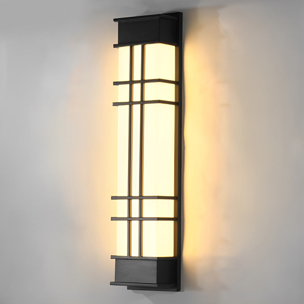 Rectangular Traditional Outdoor Wall Sconce — Black Galvanized Steel, LED 3000K, IP Weatherproof