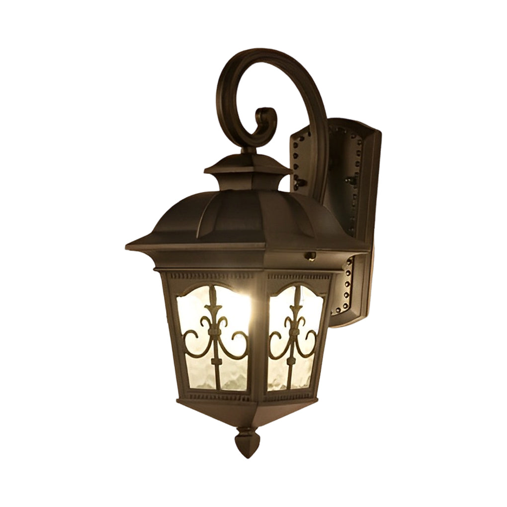Retro European Outdoor Wall Sconce — Die-Cast Aluminum and Glass, E27, IP65 Weatherproof