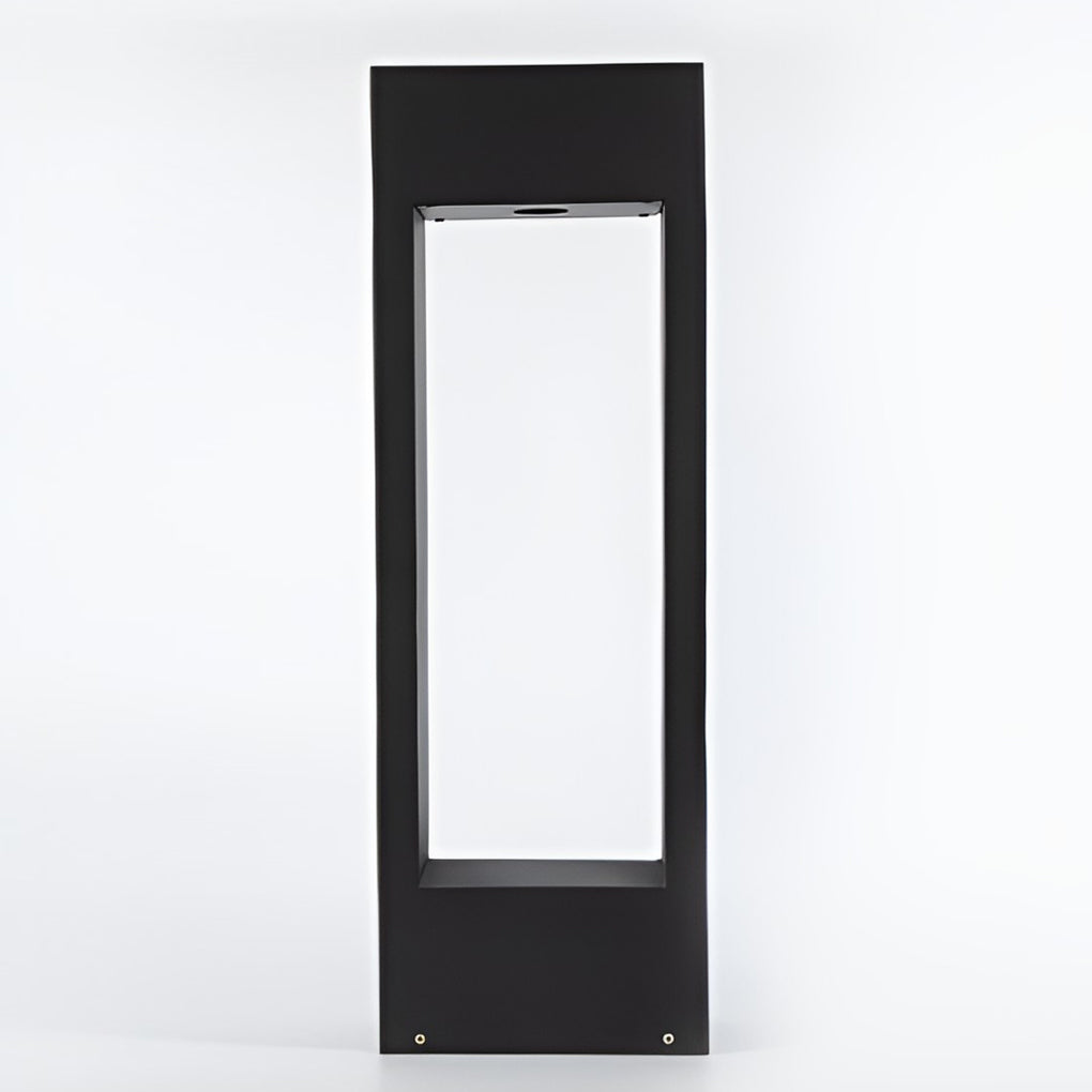 Rectangular Slim LED Bollard Light — Black Aluminum, 10W Hardwired, IP54, Warm or Cool White