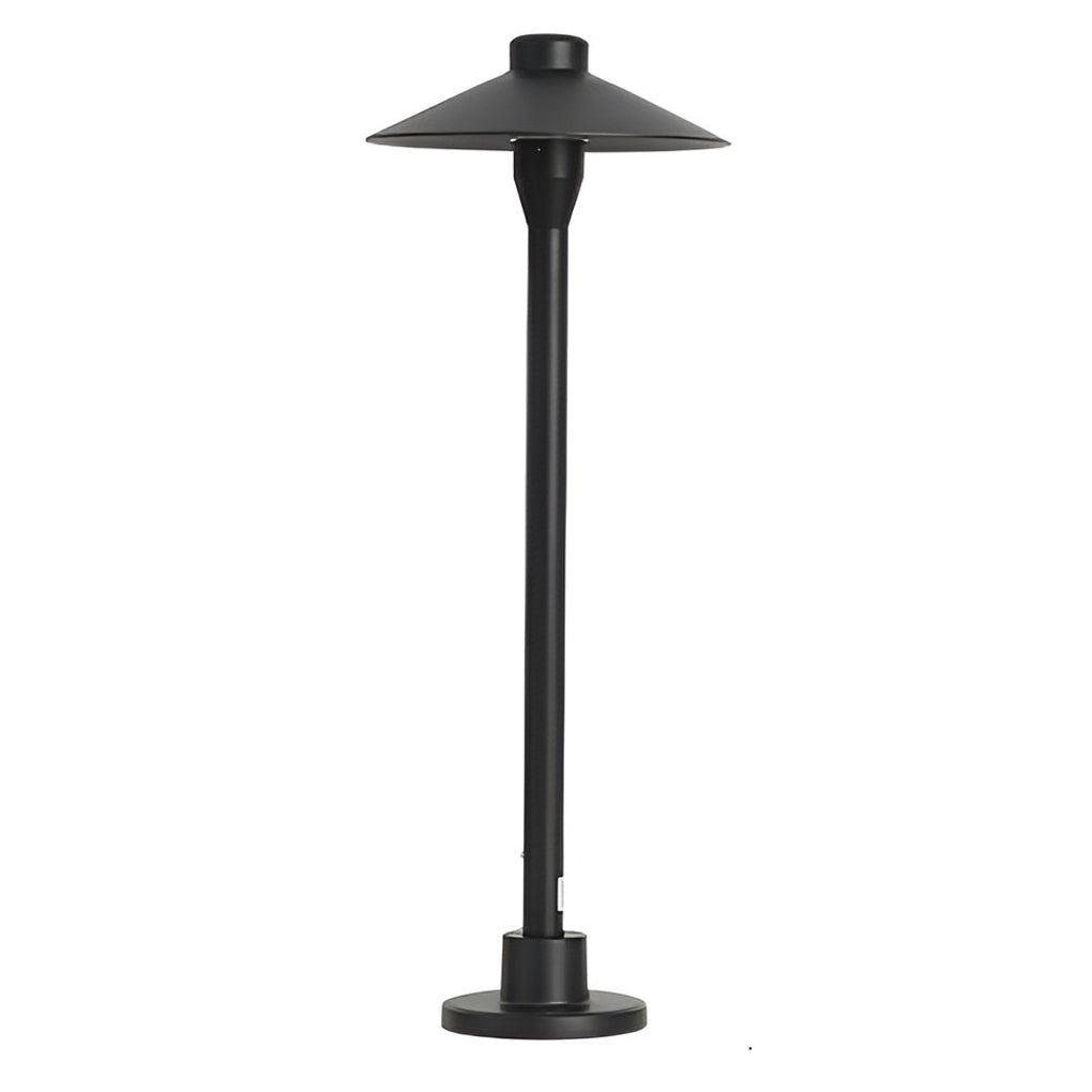 Mushroom Outdoor Path Light — Black Aluminum & Acrylic, LED 7W, 3000K, IP54, 8" Shade