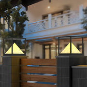 Modern Black Square Mountain LED Solar Pillar Lights - Waterproof IP65