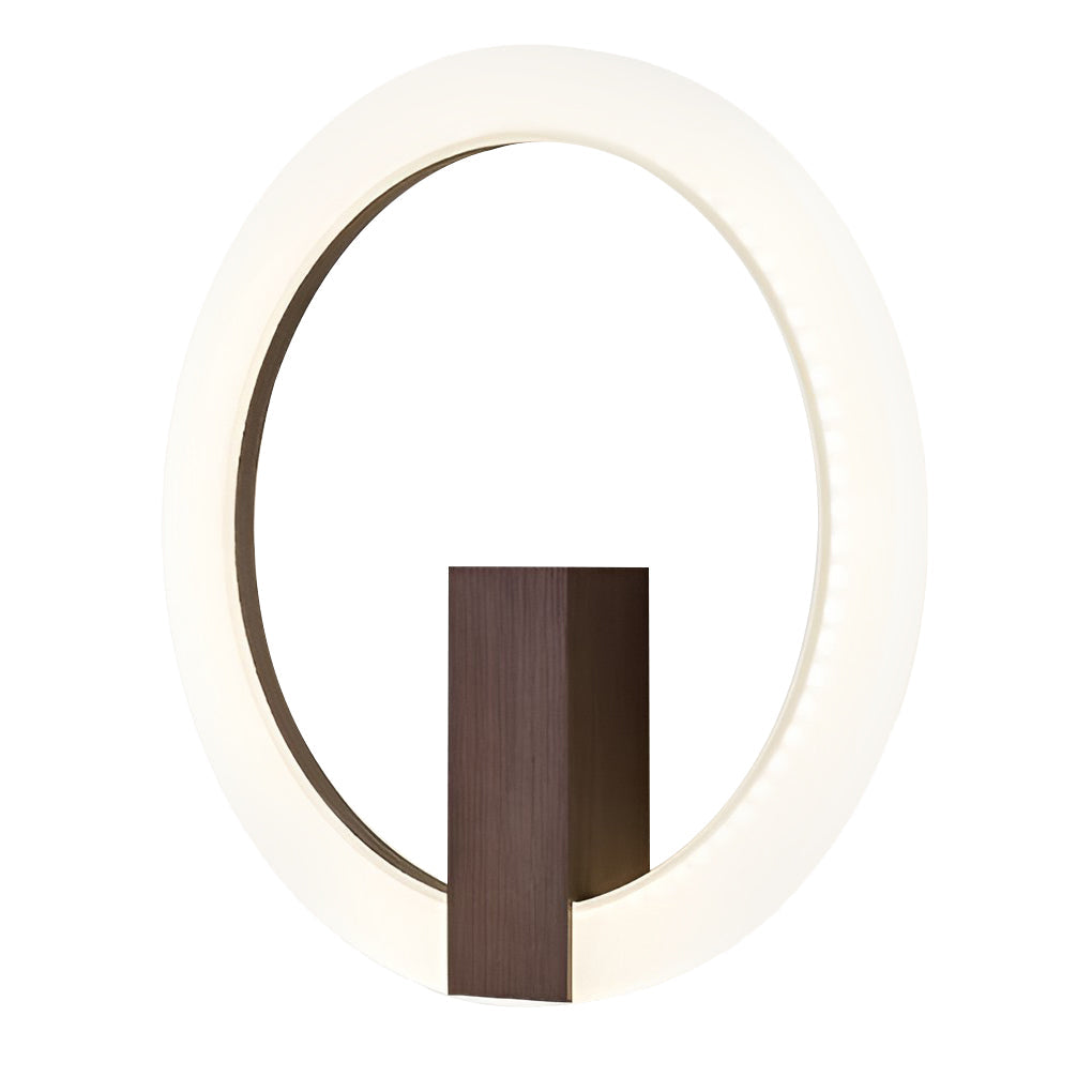 Modern Circle LED Wall Sconce — Iron and Acrylic, 3-Step Dimming, Remote, 4500K, Coffee or Gold, 8"–16"