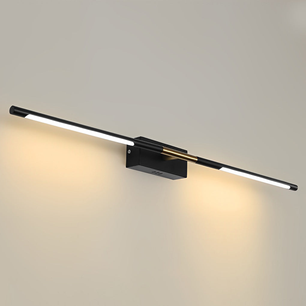 Linear LED Bathroom Vanity Light Bar — Black and Gold, Acrylic Shade, 23.6" or 39.4"