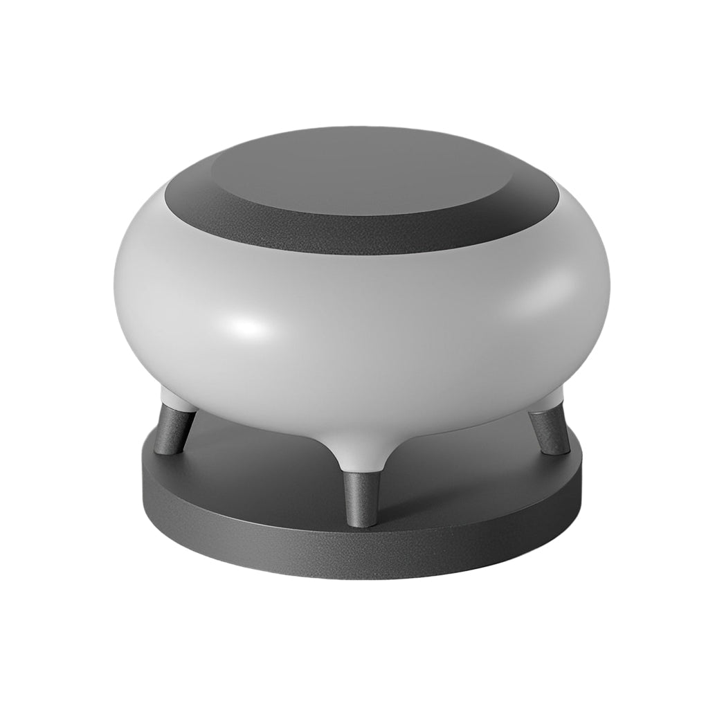 Modern Black Round Drum Solar Fence Post Lights - Waterproof IP65