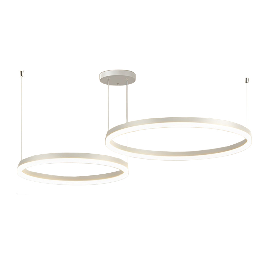 Circular Ring Modern Chandelier — Iron and Acrylic, White, 3-Step Dimming LED, 64W–113W, Multiple Configurations