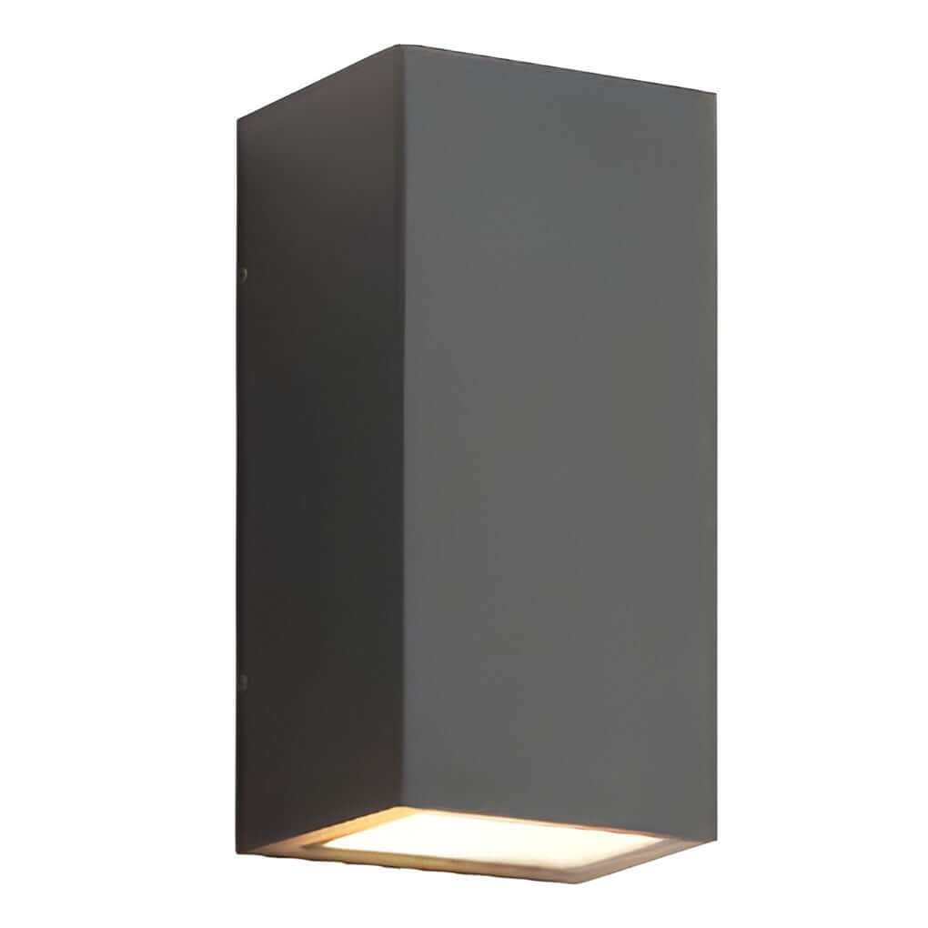 Modern Rectangular Solar Up/Down Wall Sconce — Aluminum & Glass, COB + LED, IP65, 3000K Warm White