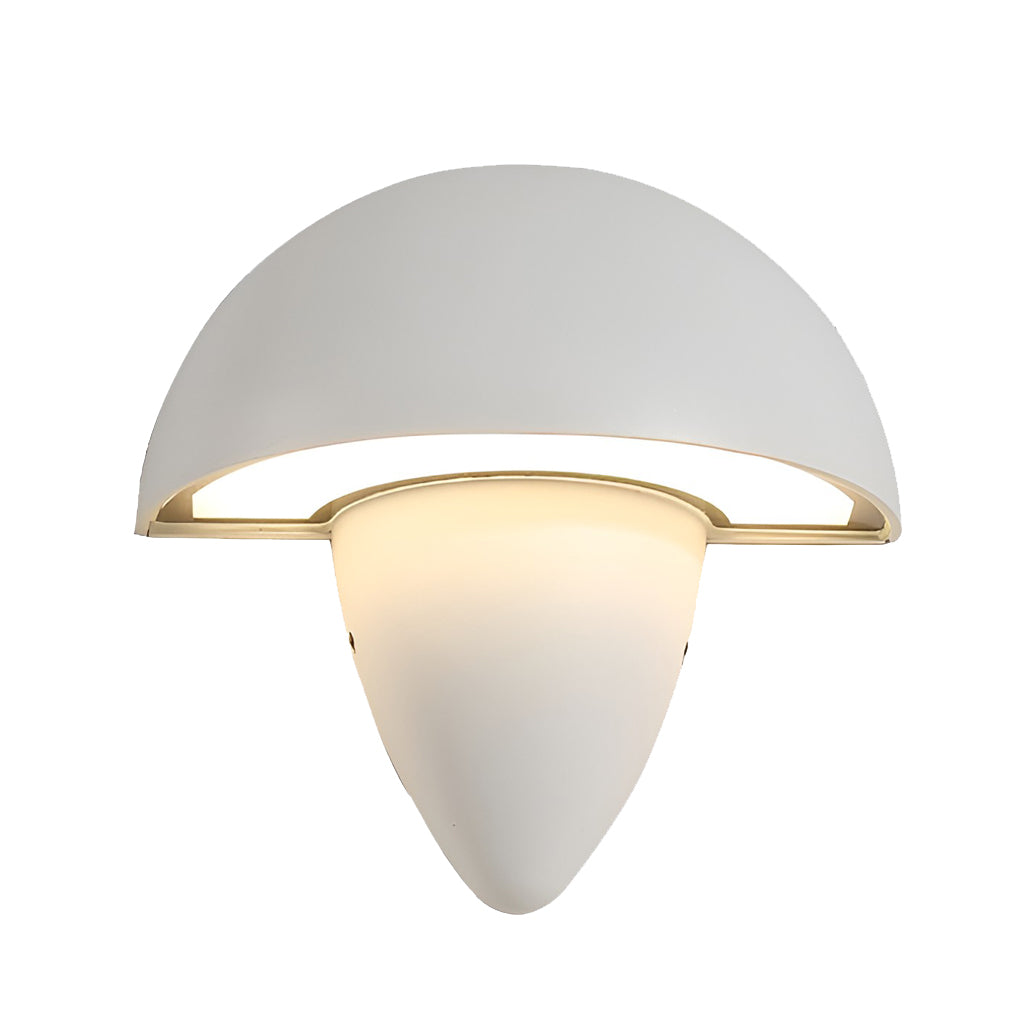 Mushroom Outdoor Wall Sconce — Aluminum, 6W COB LED, IP Waterproof, Black or White