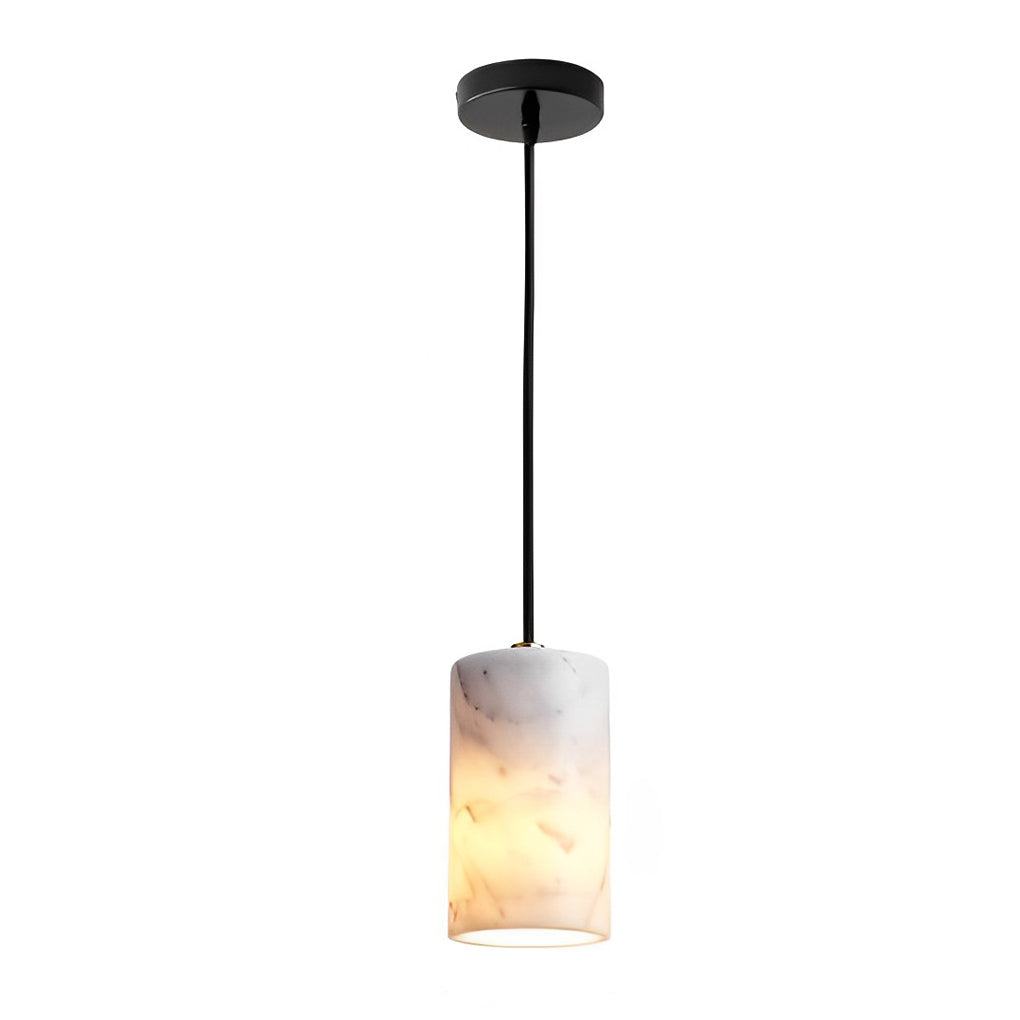 Minimalist Cylindrical Mini Pendant — Copper and Marble, E27, 3-Step Dimming (3000K/4500K/6000K), 67" Adjustable Cord