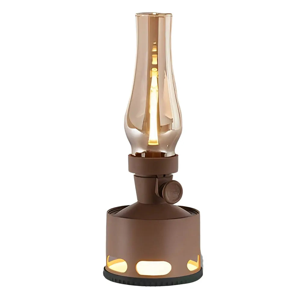 Contemporary LED Table Lamp with Battery Operation in Kerosene Style Luxe