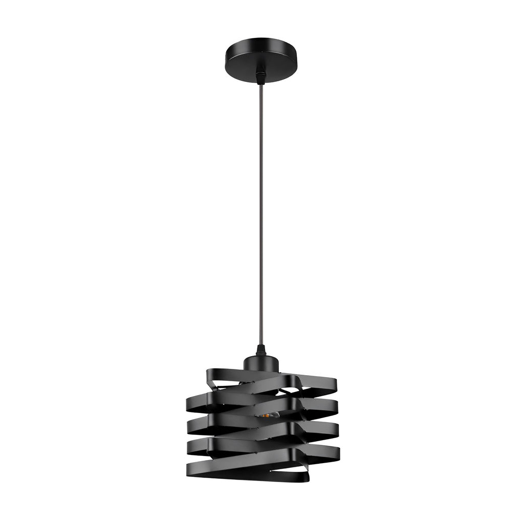 Retro Industrial Interwoven Iron Mini Pendant — E27/E26, 60W Max, 39.4" Adjustable, Gold / Copper / Black