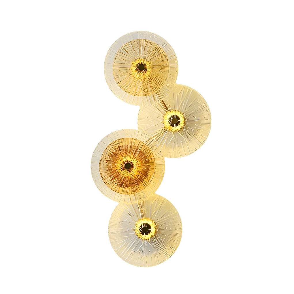 Round Glass Wall Sconce — Iron and Glass, Post-Modern LED, Warm White 3000K, 1- to 9-Light Configurations