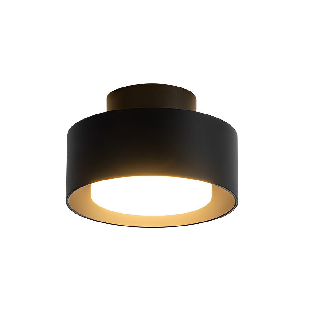 Modern Minimalist Round LED Flush-Mount Ceiling Light — Aluminum, 6W, 3000K, 5.9" Diameter