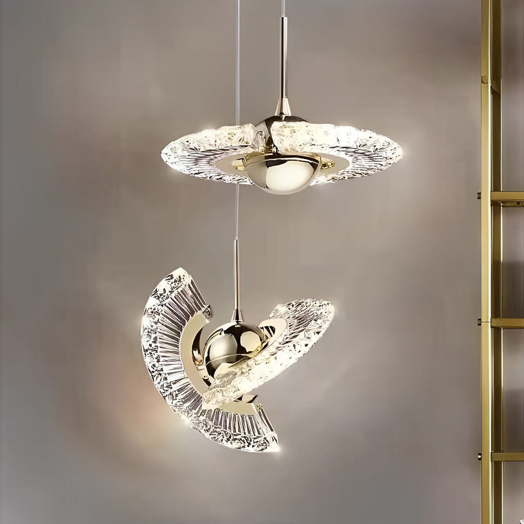 Circle LED Mini Pendant — Metal and Acrylic, Adjustable Cord, 3000K / 6000K, 7" Diameter