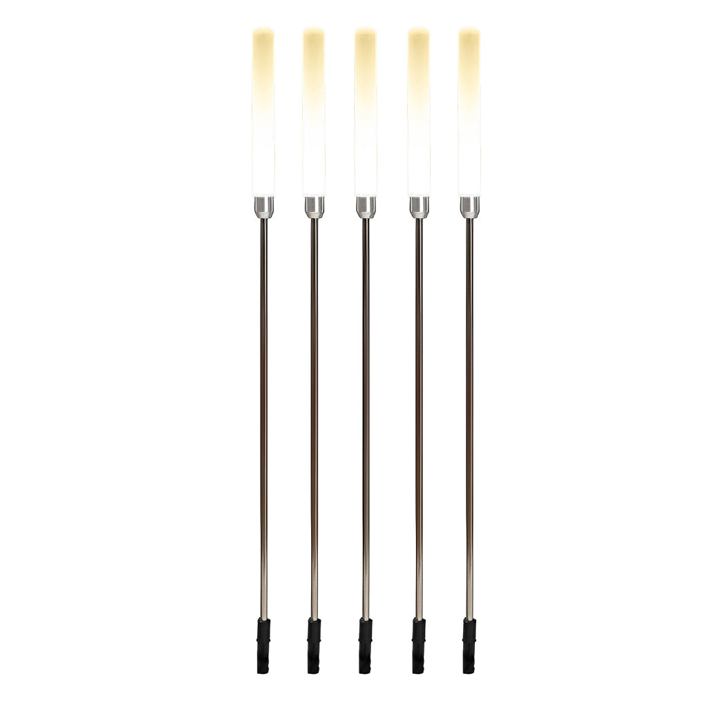Crystal Bubble Reed LED Lawn Lights, 5-Pack — Acrylic & Stainless Steel, IP65, DC12V, 28"