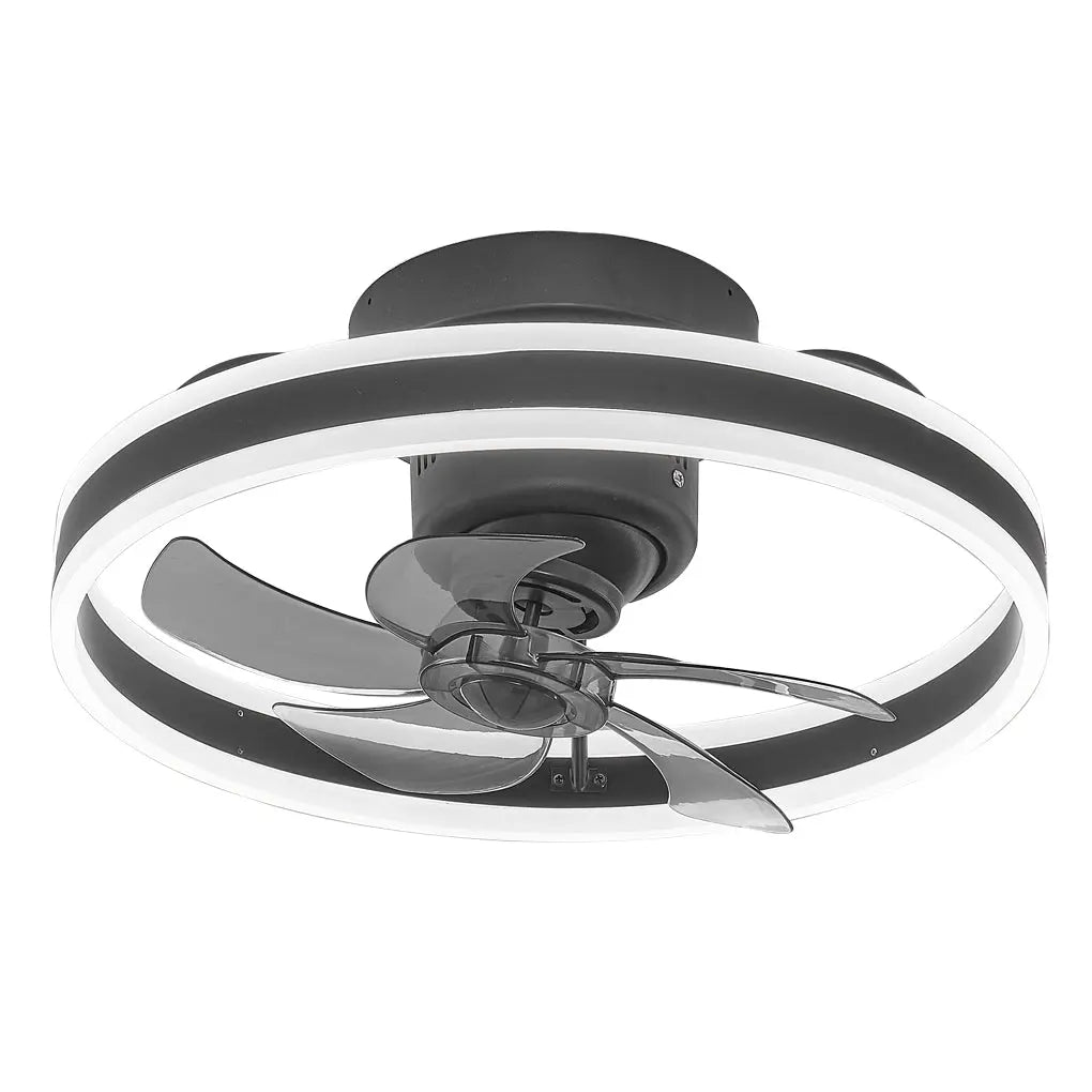 Modern Ceiling Fan Light with Round Design, Stepless Dimming, and 360° Rotation Luxe