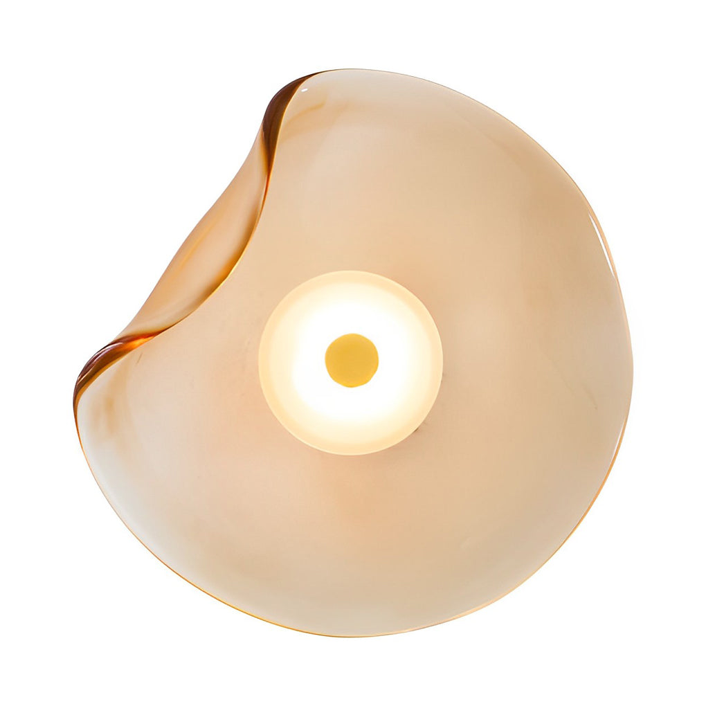 Postmodern Irregular Round Glass Wall Sconce — 10" Diffused, Warm White 3000K, Brown / Smoke Gray / Light Purple