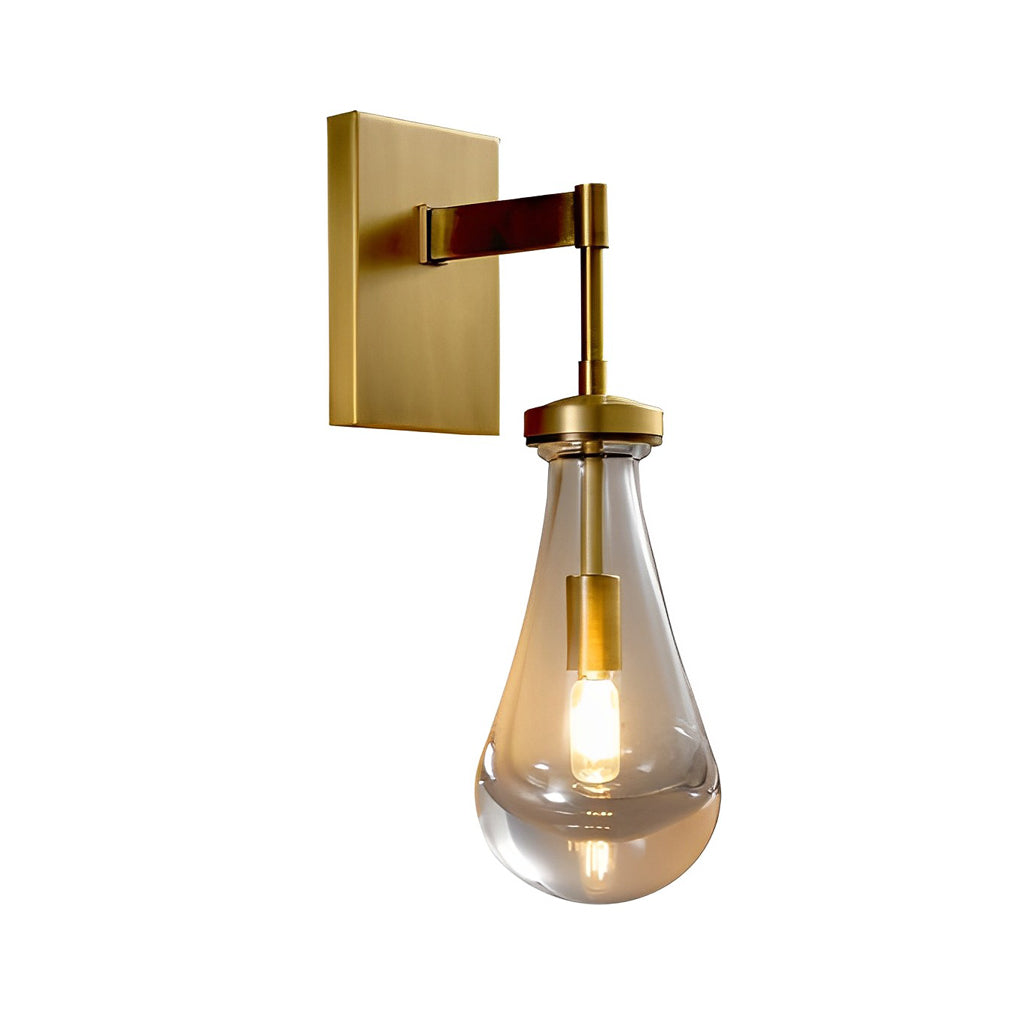 Water Drop Crystal Wall Sconce — Copper, E14 Hardwired, 3000K Warm White