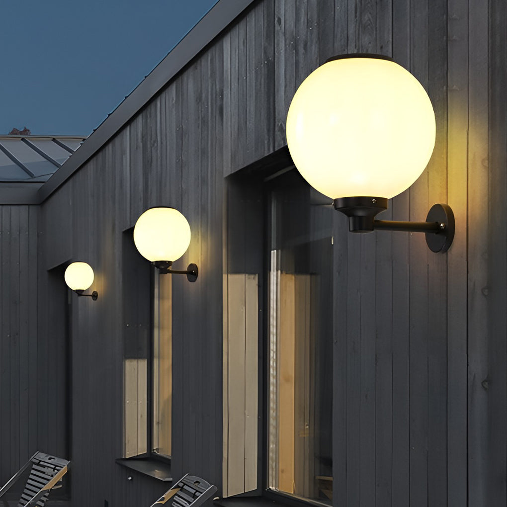 Modern Round Solar Outdoor Wall Sconce — Die-Cast Aluminum, Three-Step Dimming (3000K / 4500K / 6000K), IP-Rated Weatherproof
