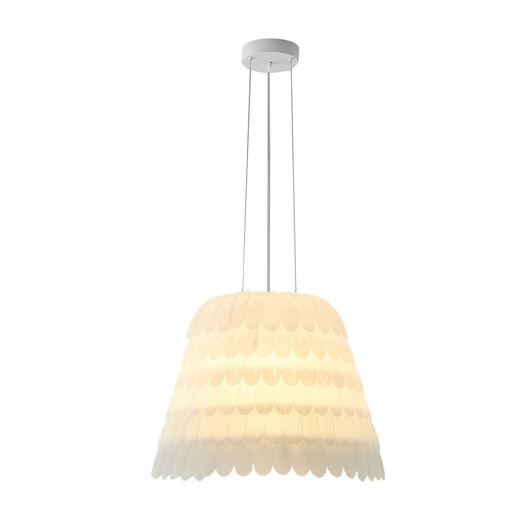 Feather Chandelier — Acrylic, E27, Three-Step Dimming (3000K/4500K/6000K), Gray or White