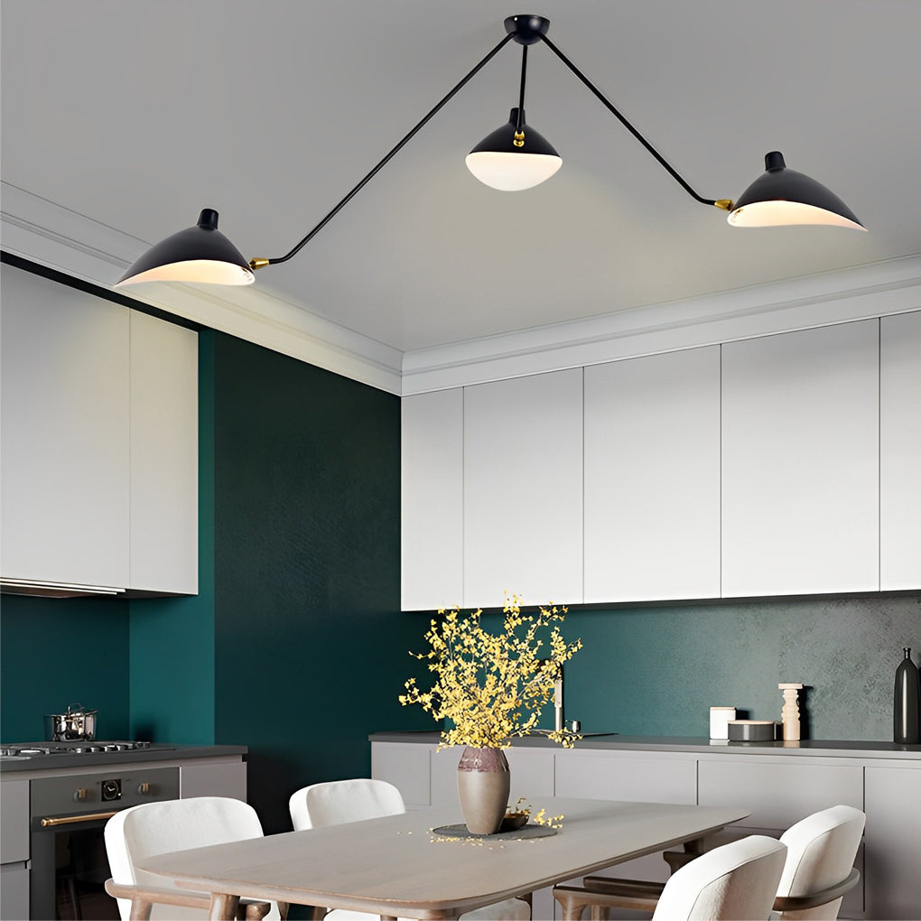 Duckbill 3-Light Chandelier — Black & Copper, 360° Rotatable, E27 60W, Modern Retro