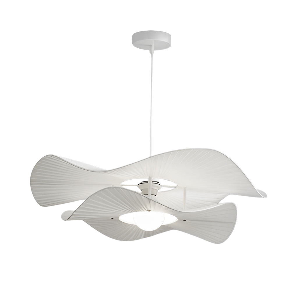 Pleated Fabric Floral Pendant — Modern Art Deco, E27, Three-Step Dimming (3000K/4500K/6000K)