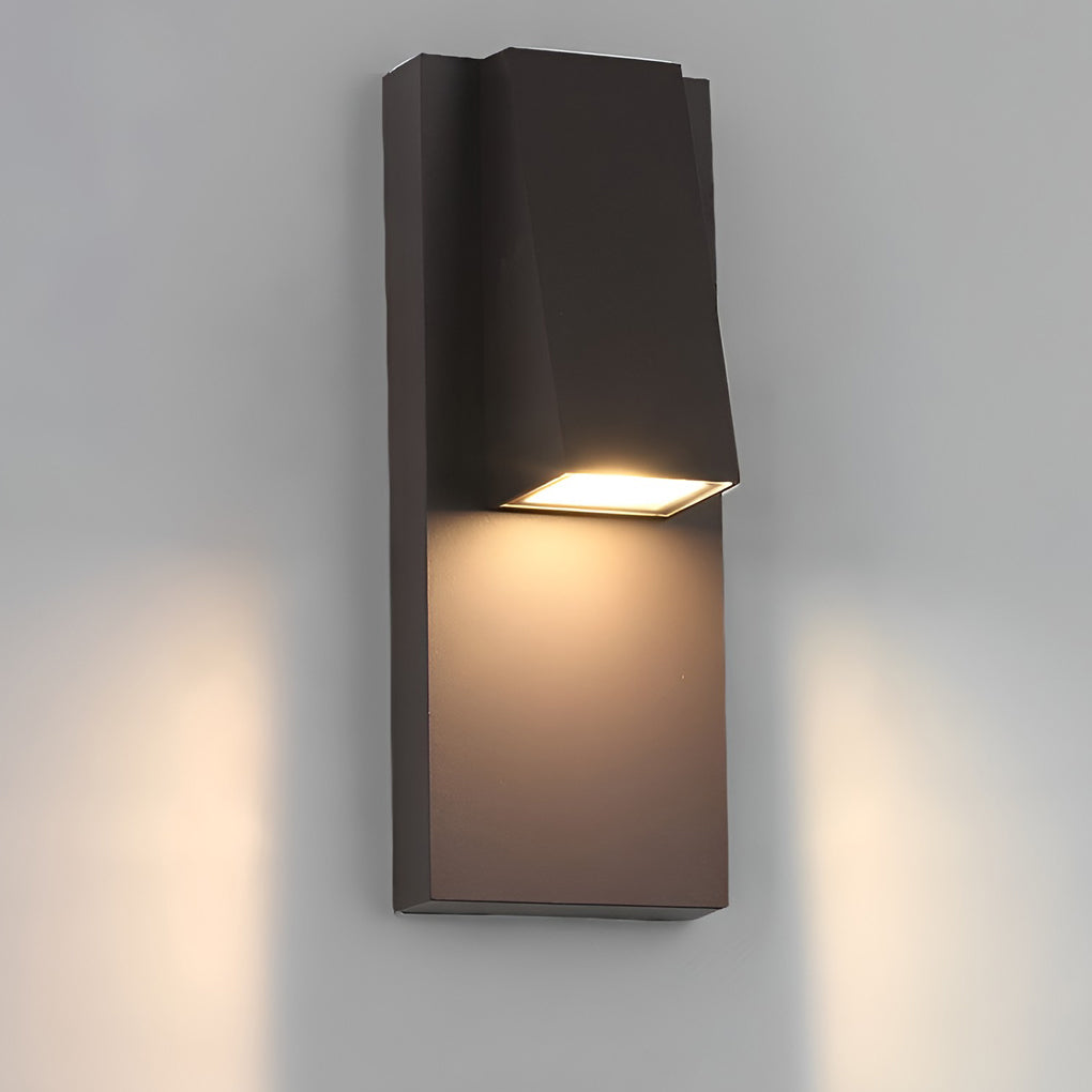Modern Rectangular Outdoor Wall Sconce — Black Die-Cast Aluminum, 18W LED, 3000K, IP-Rated Waterproof