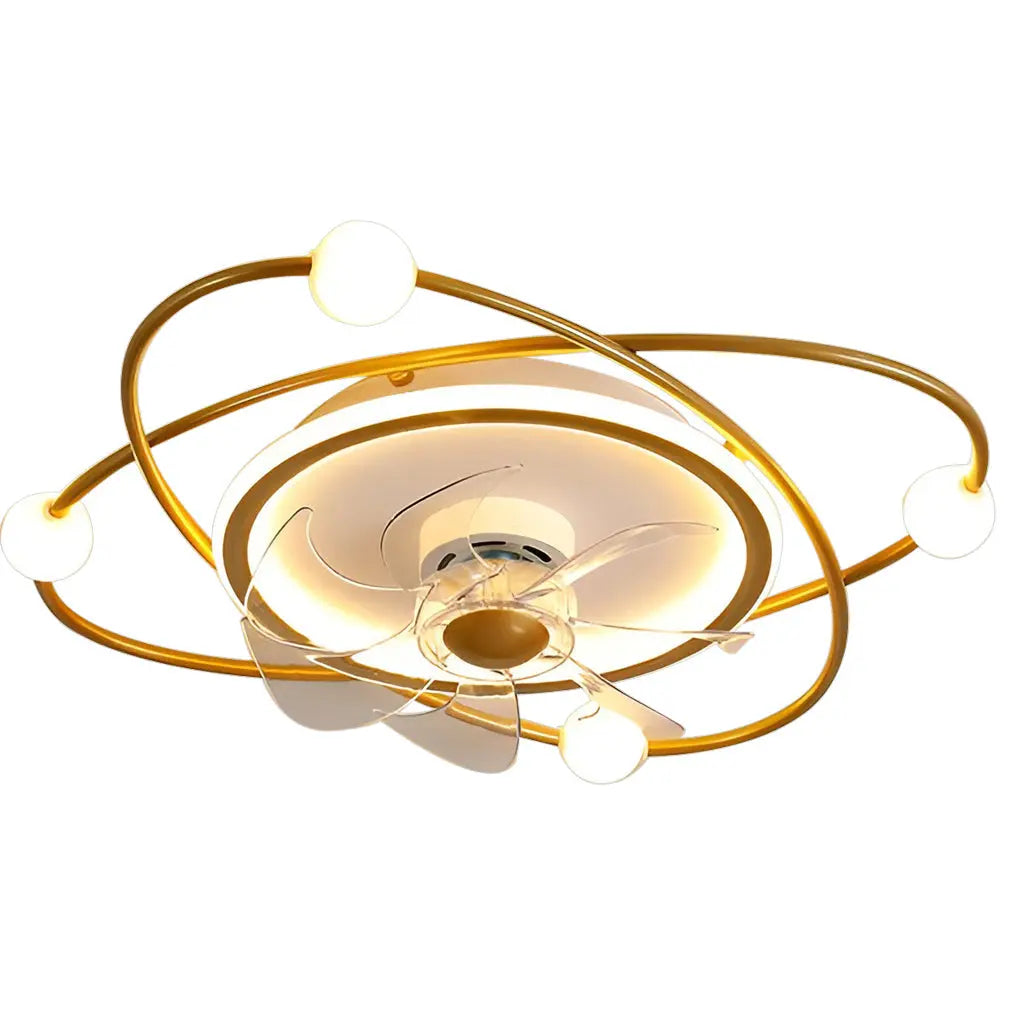 Nordic Ceiling Fan Light with Creative Intelligent Mute and Stepless Dimming LED Luxe