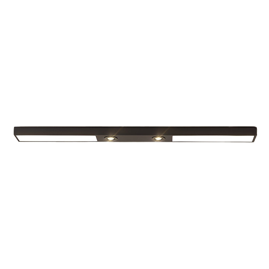 Linear LED Flush-Mount Ceiling Light — Black Iron, Adjustable Spotlights, 2- or 3-Light, 3000K / 6000K