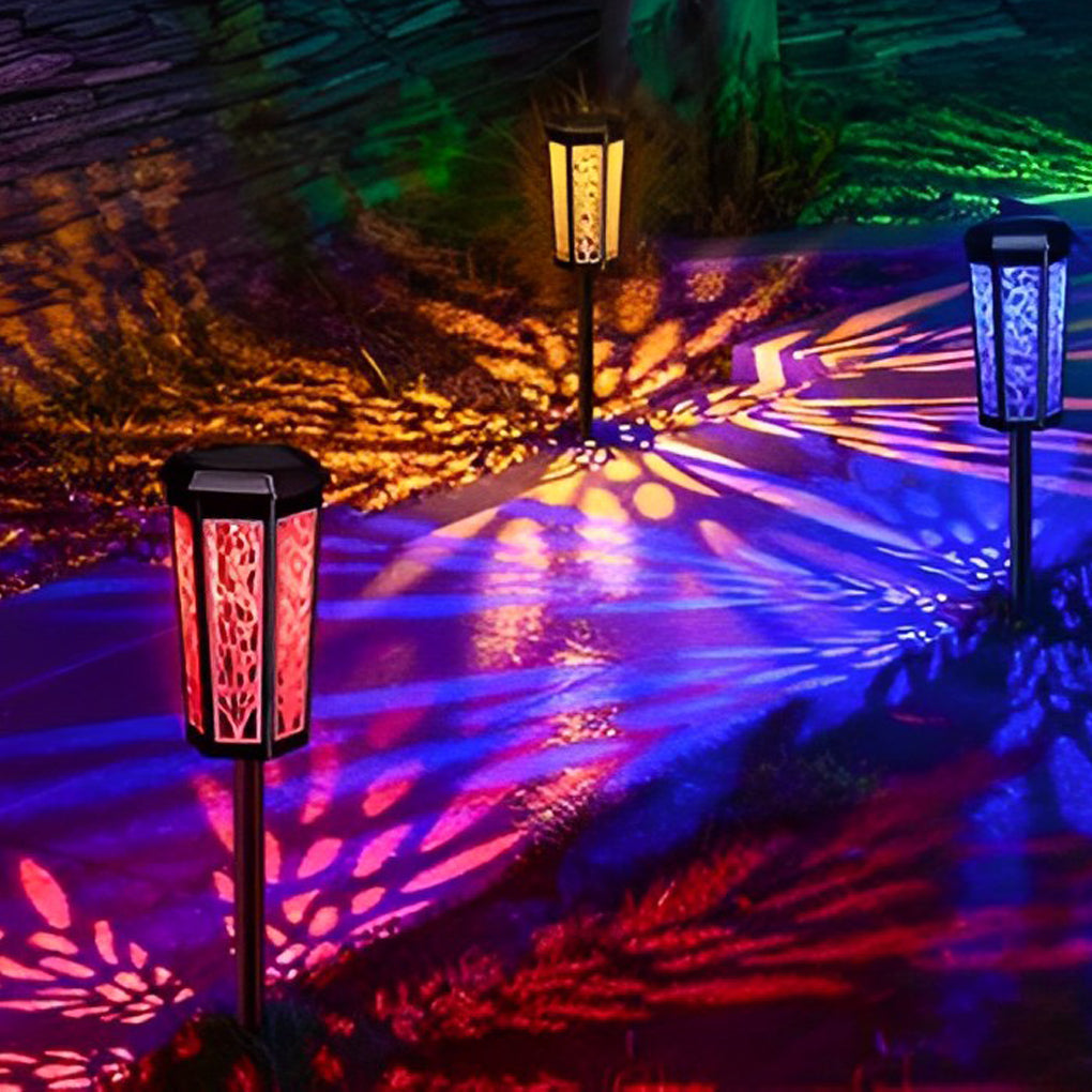 Color-Changing Solar LED Path Stake Light — ABS, IP65 Weatherproof, Auto-Charging