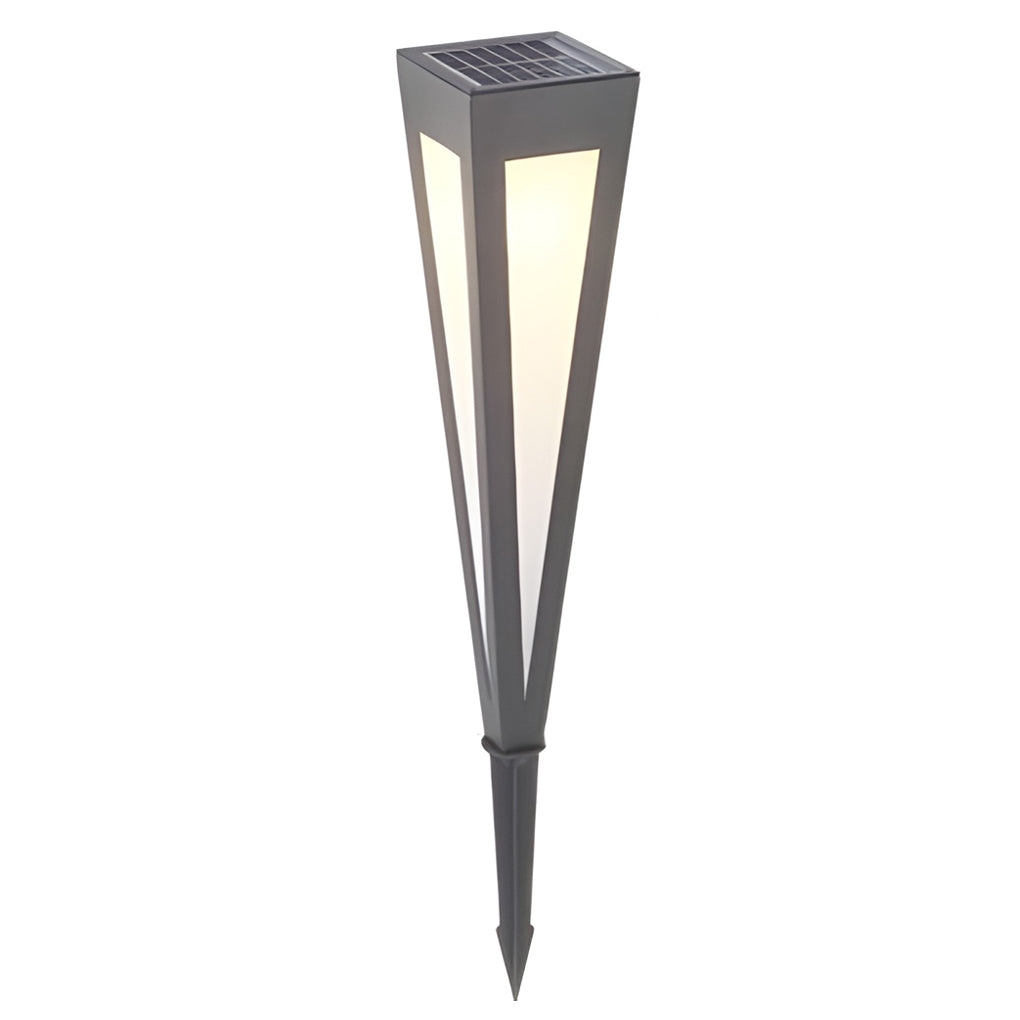Square-Top Conical Bollard Path Light — Aluminum & Acrylic, Adjustable RGB Solar LED, 17.7" / 24.4" / 47.2"