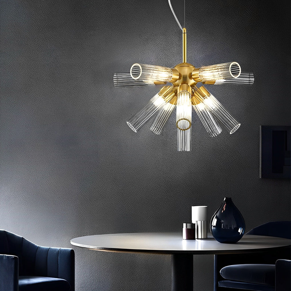 Postmodern Sputnik Chandelier — Acrylic Tube, 11-Light G9, Three-Step Dimming (3000K/4500K/6000K), 19.7"