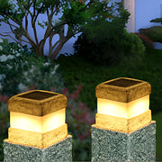 Square Solar LED Garden Lamp — Resin, IP44 Weatherproof, Warm White 3000K