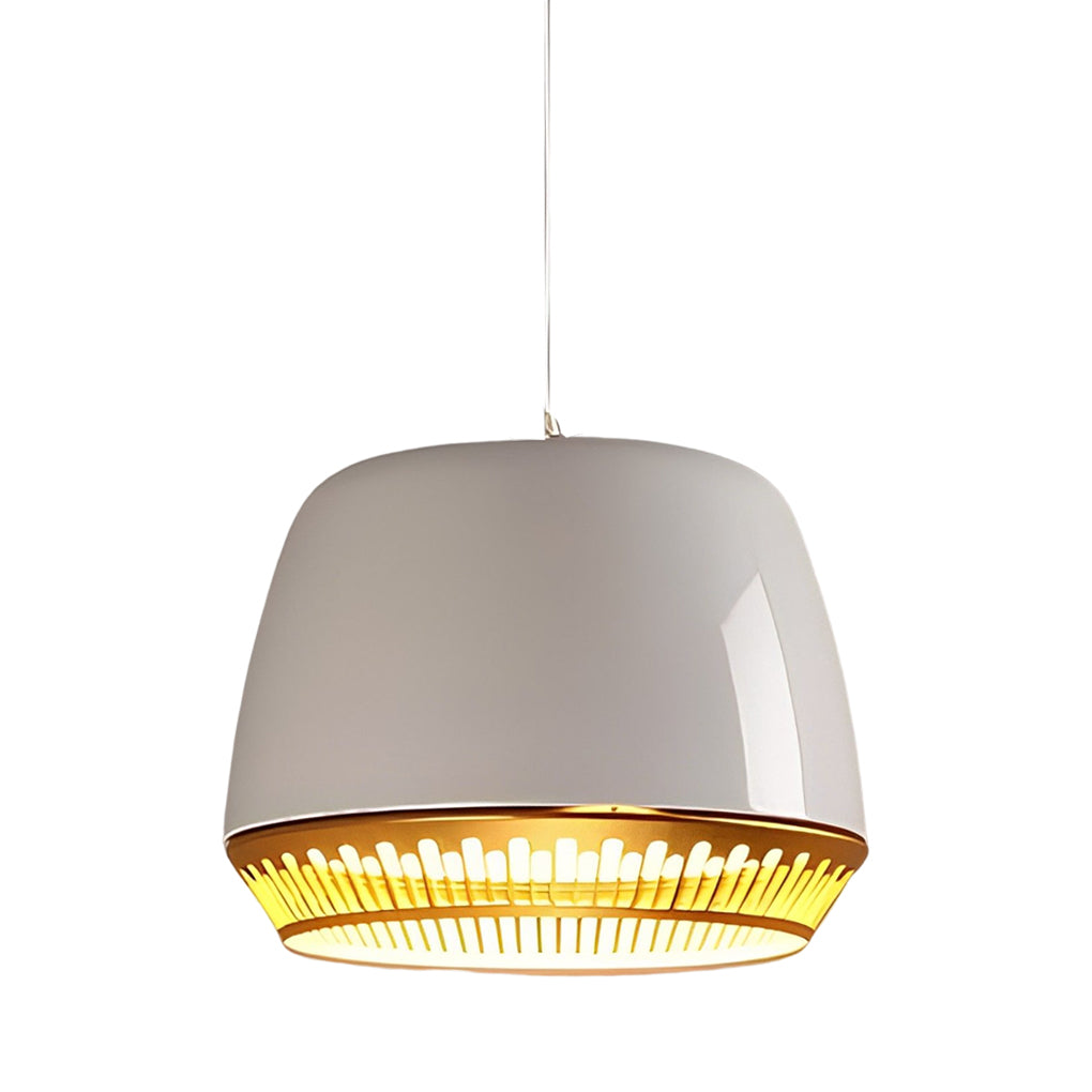 Modern Round Ball Pendant Light — Iron, 12" Diameter, Adjustable Wire, Black or White