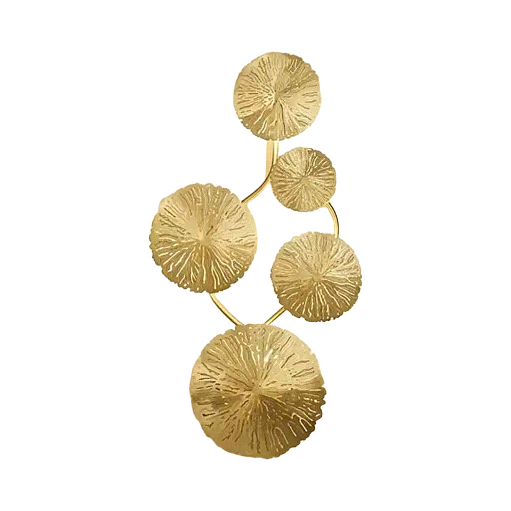 Lotus Leaf Diffused Wall Sconce — Stainless Steel, Gold, 3000K Warm White, 4- to 8-Light