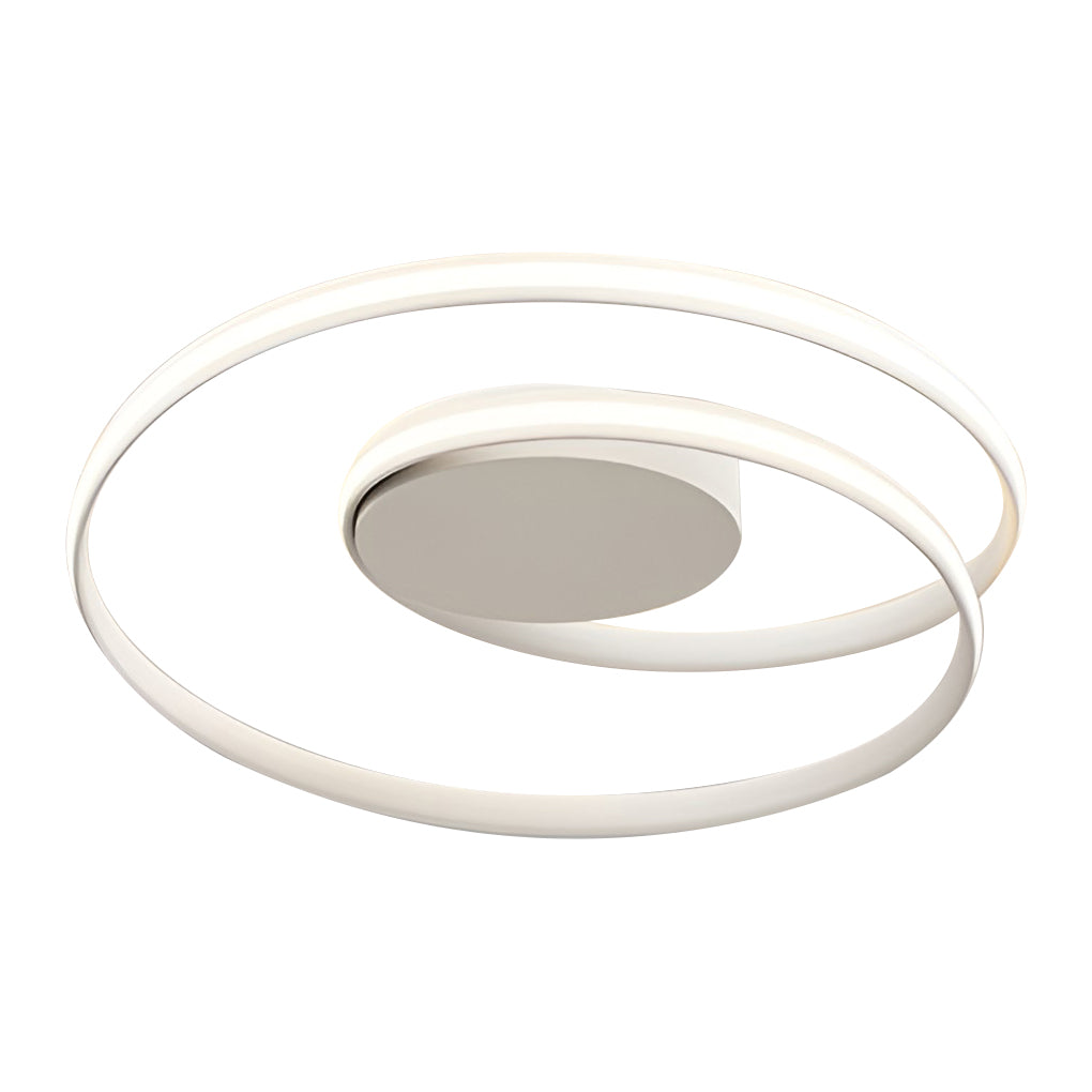 Modern Circular LED Flush-Mount Ceiling Light — Iron & Aluminum, 19.7" Diameter, Stepless Dimming with Remote Control