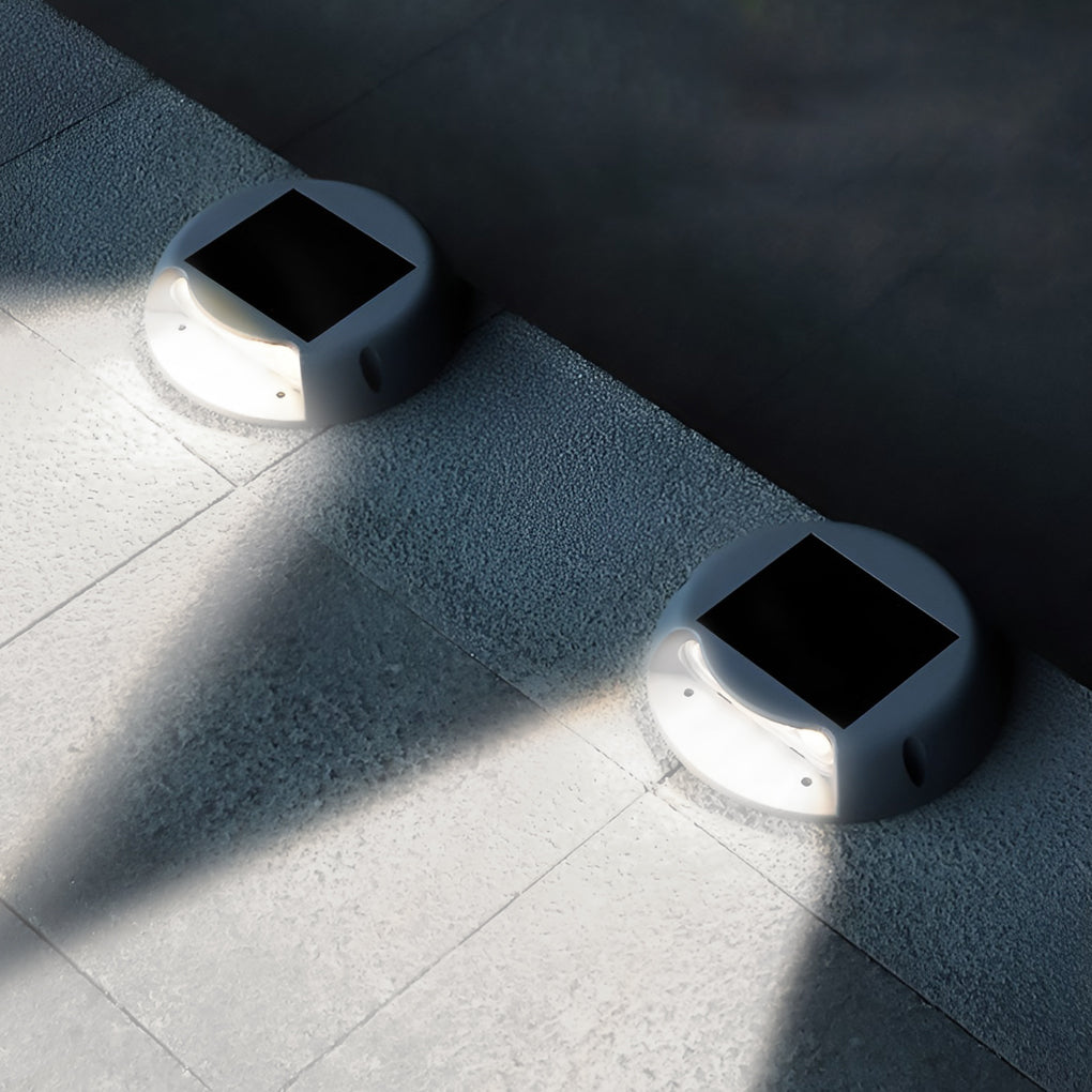 solar led flush mount step lights for wall protection ideal for stairway and landscape lighting