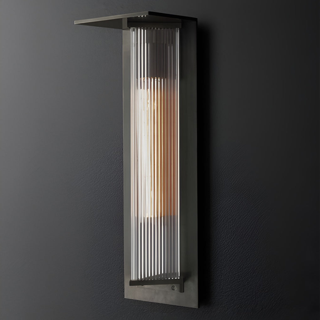 Vintage Outdoor Wall Sconce — Black Aluminum, Frosted Glass, LED, Solar / Hardwired, IP65