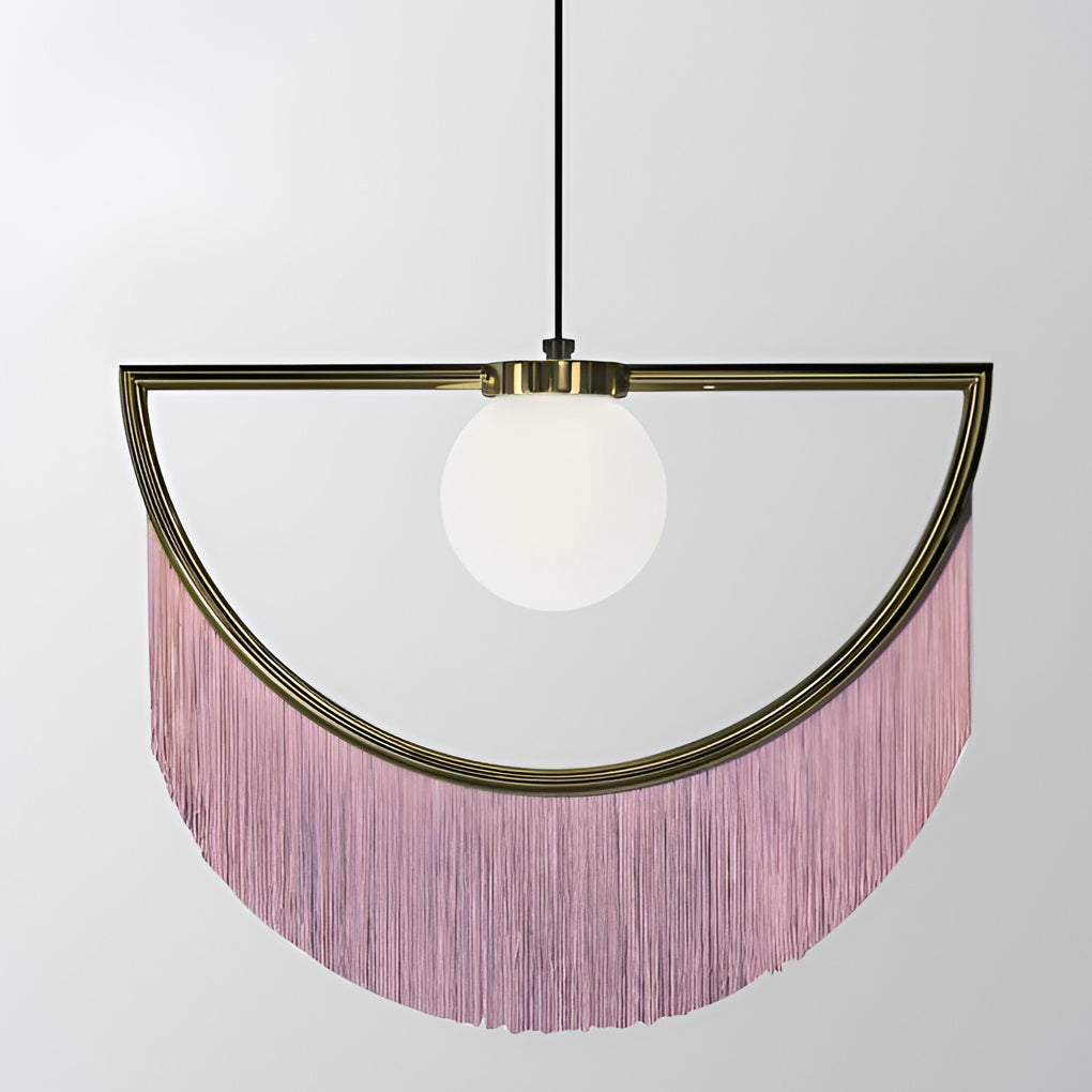 Pink Tassel Pendant Light — Acrylic & Hardware, E27, 15" Wide, 3000K / 6000K