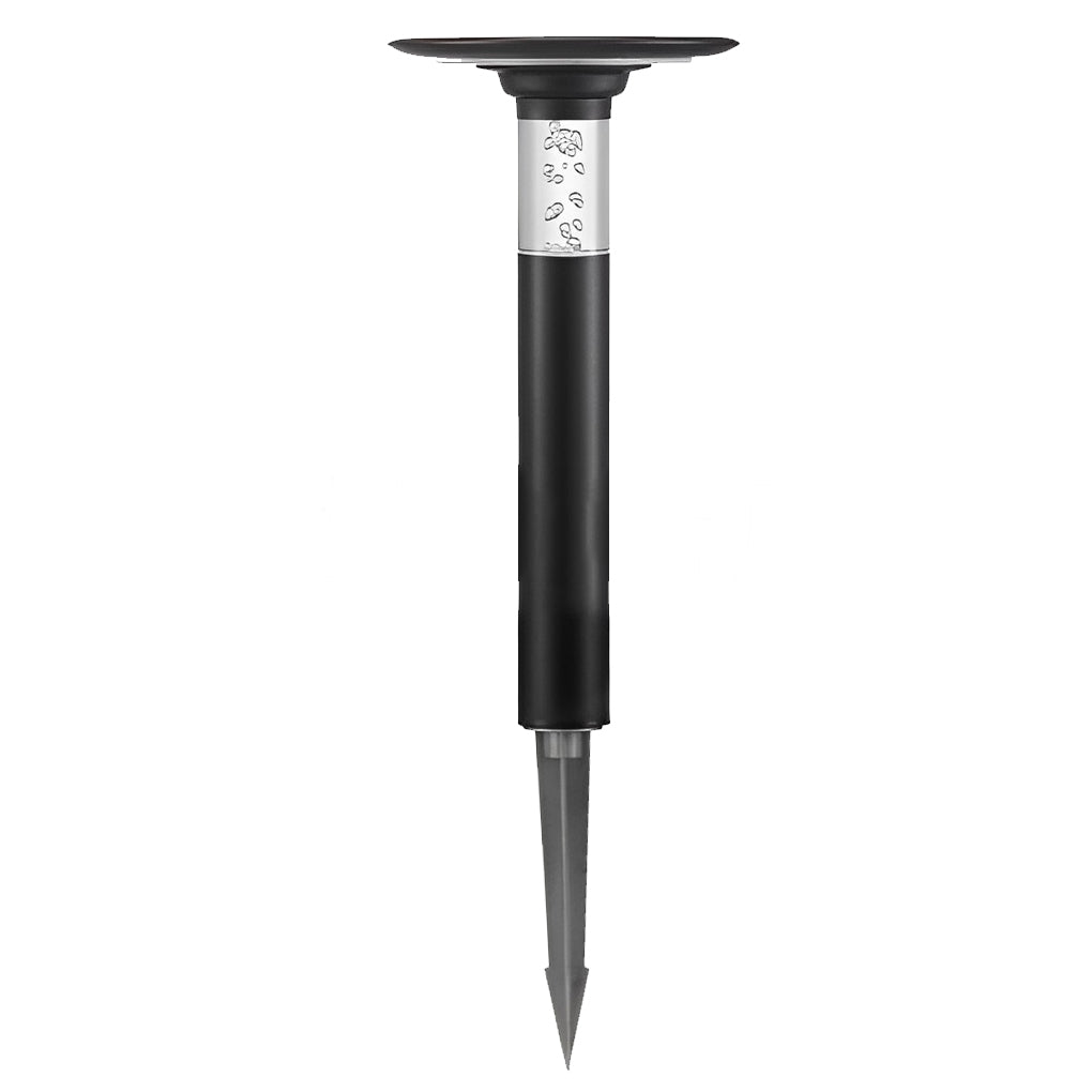 Round-Top Disk Bollard Path Light — Die-Cast Aluminum, Solar LED, Bubble Detail, IP55, 14.2"–29.9" Heights