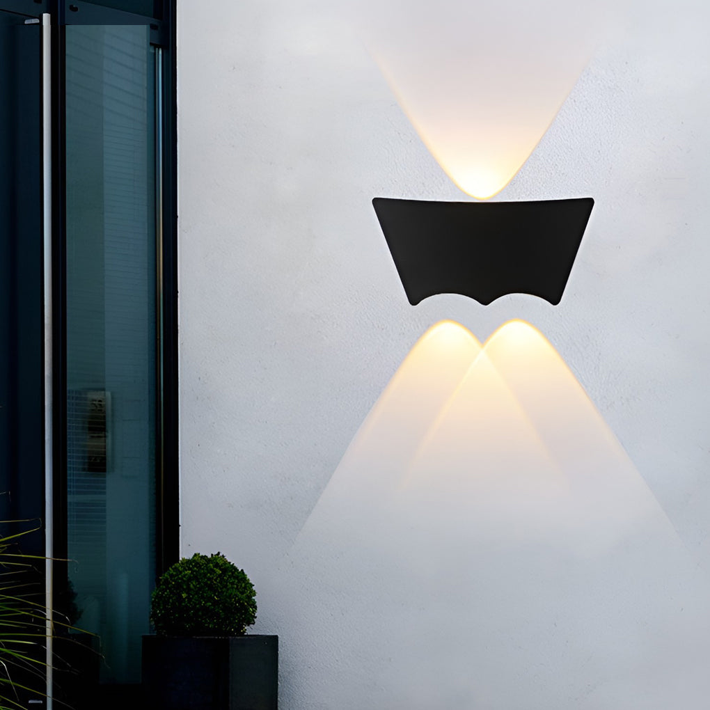 Modern Waterproof Black LED Up and Down Wall Washer Sconce Light