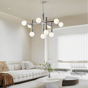 Sputnik Chandelier — Chrome, Iron & Glass, 10-Light, 31.5" Diameter, E27