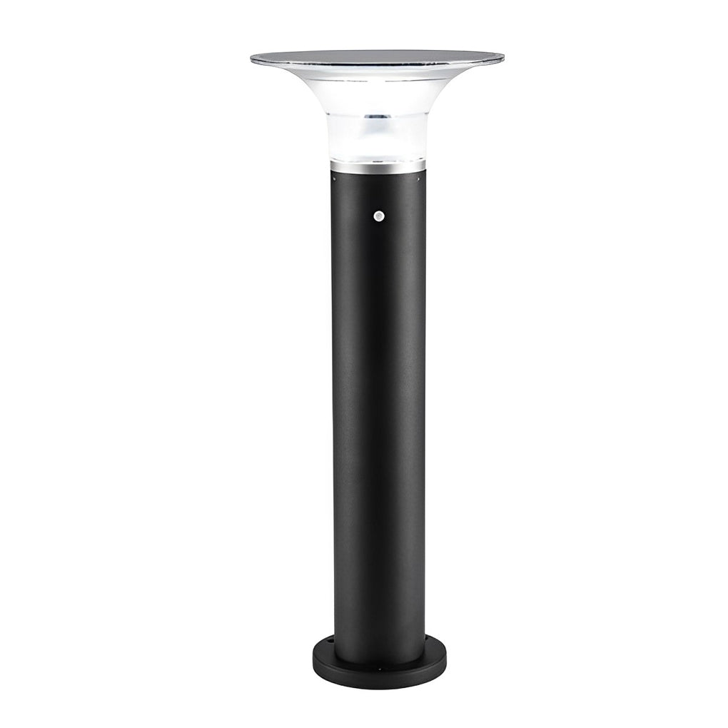 Modern Solar LED Bollard Path Light — Die-Cast Aluminum, 3.5W, 360° Illumination, Black