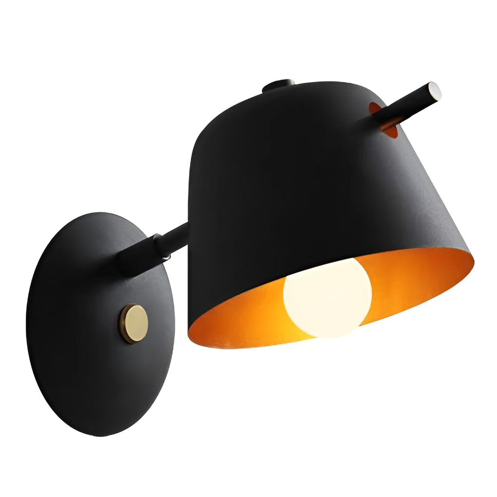Hat-Style Minimalist Wall Sconce — Matte Iron, E27, 3000K, White / Black / Blue