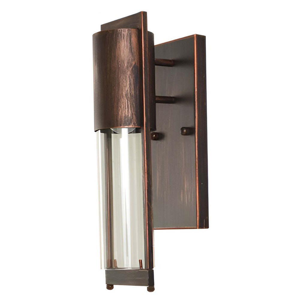 Industrial Outdoor Wall Sconce — Antique Iron, Glass Shade, E27, IP-Rated Weatherproof