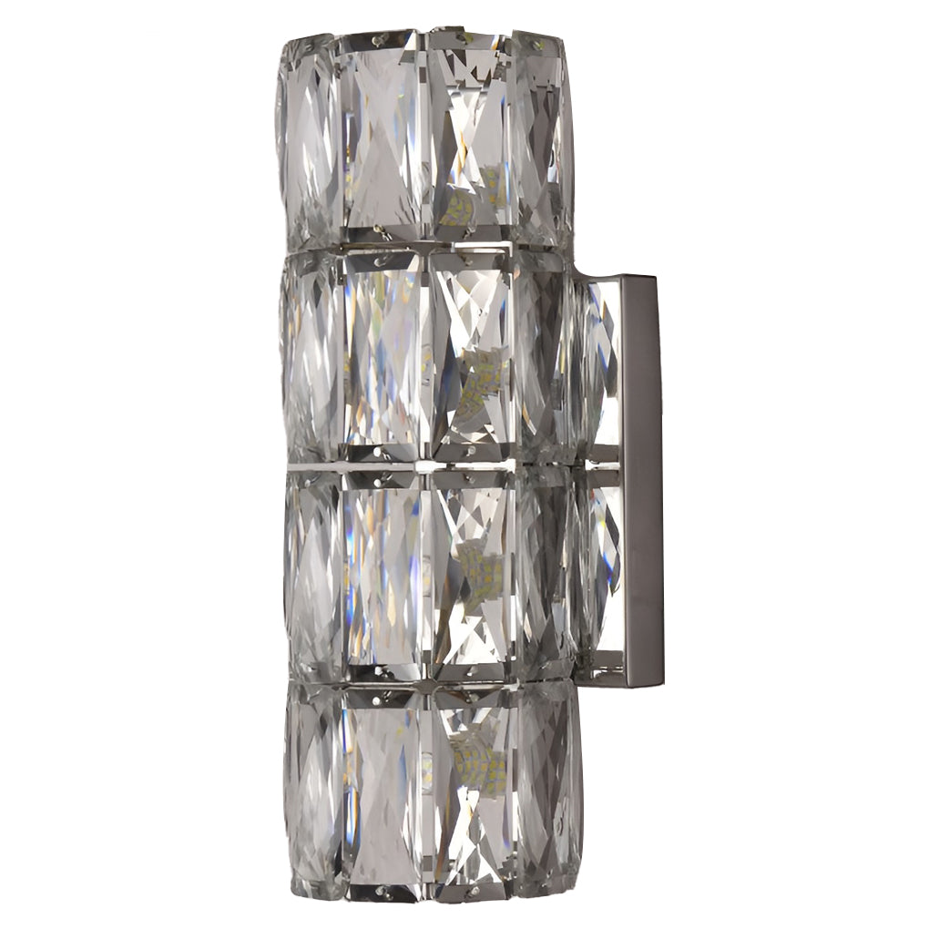 Cylindrical Crystal Wall Sconce — Stainless Steel, G9 Hardwired, Three-Step Dimming, 3-Light / 4-Light / 6-Light