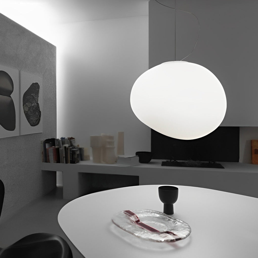 Modern Round PE Pendant Light — White, LED Warm White 3000K, 1-Light, Available in 9", 13" & 18"